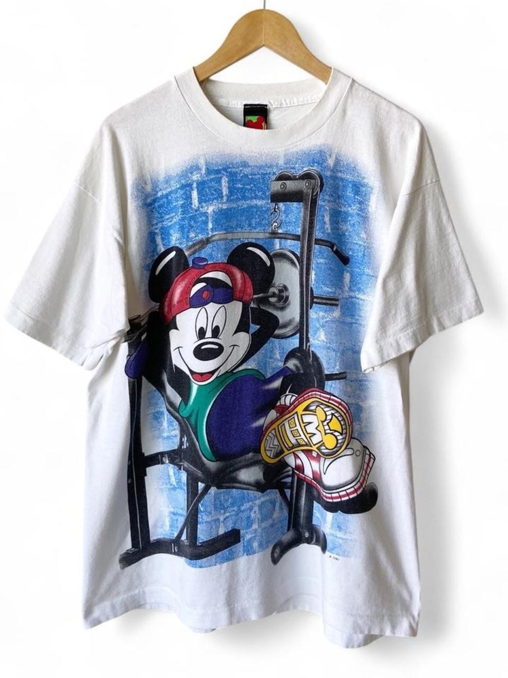 Vintage 90s Disney Mickey Mouse Cartoon Fitness Tee Graphic Shirt